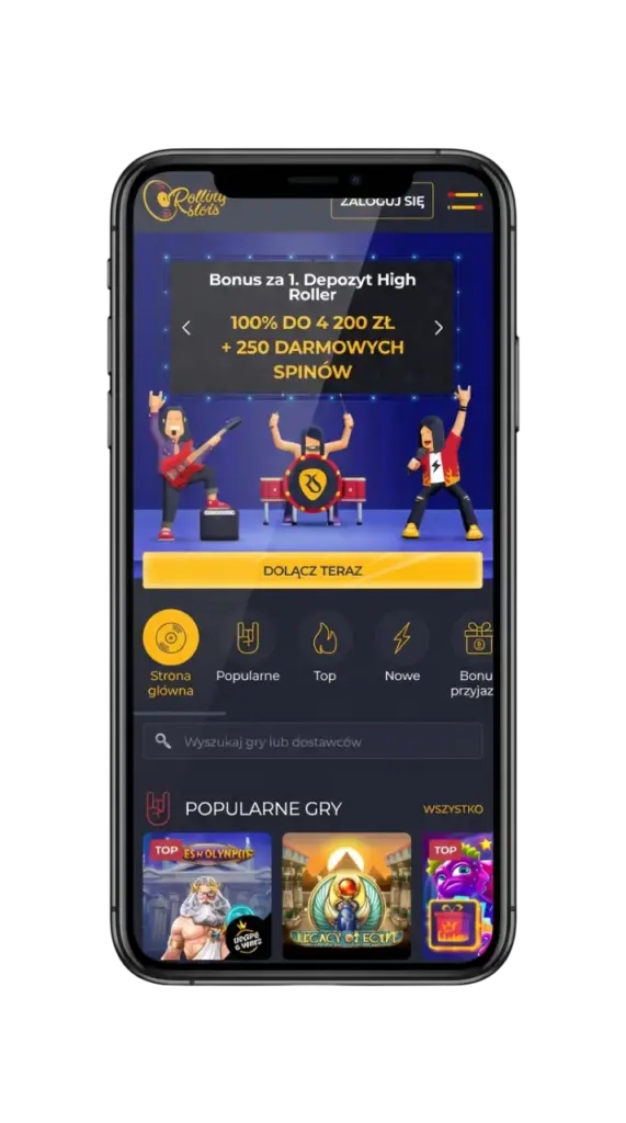 Aplikacja mobilna Rolling Slots Casino